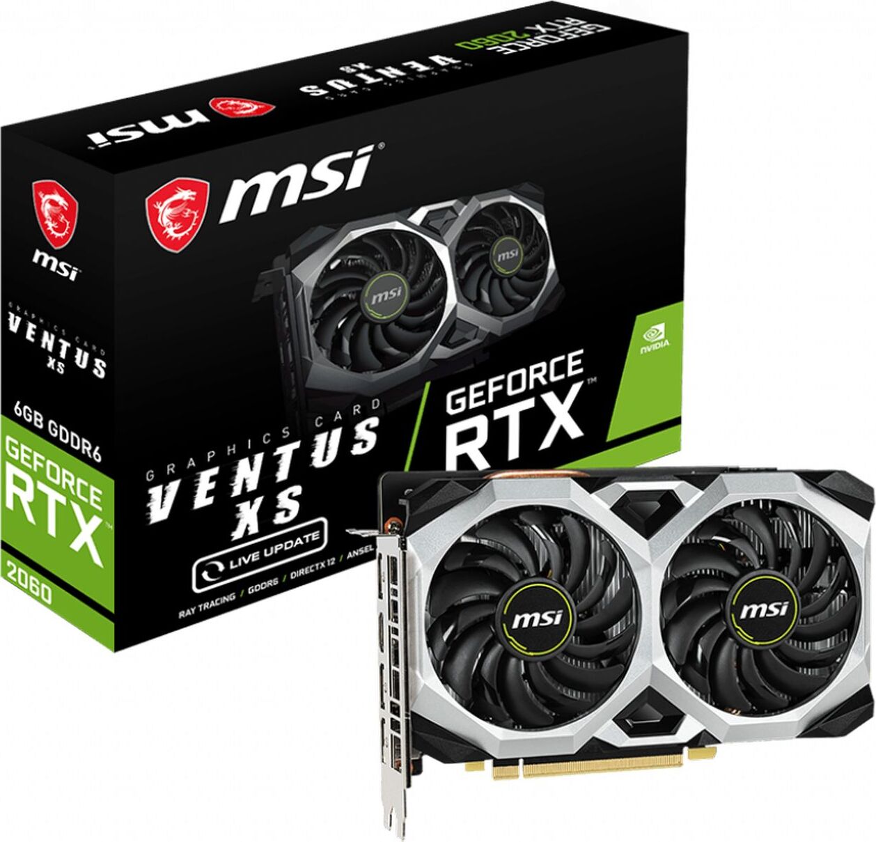 MSIВидеокартаGeForceRTX2060RTX20606ГБ(RTX2060VENTUSXS6G)