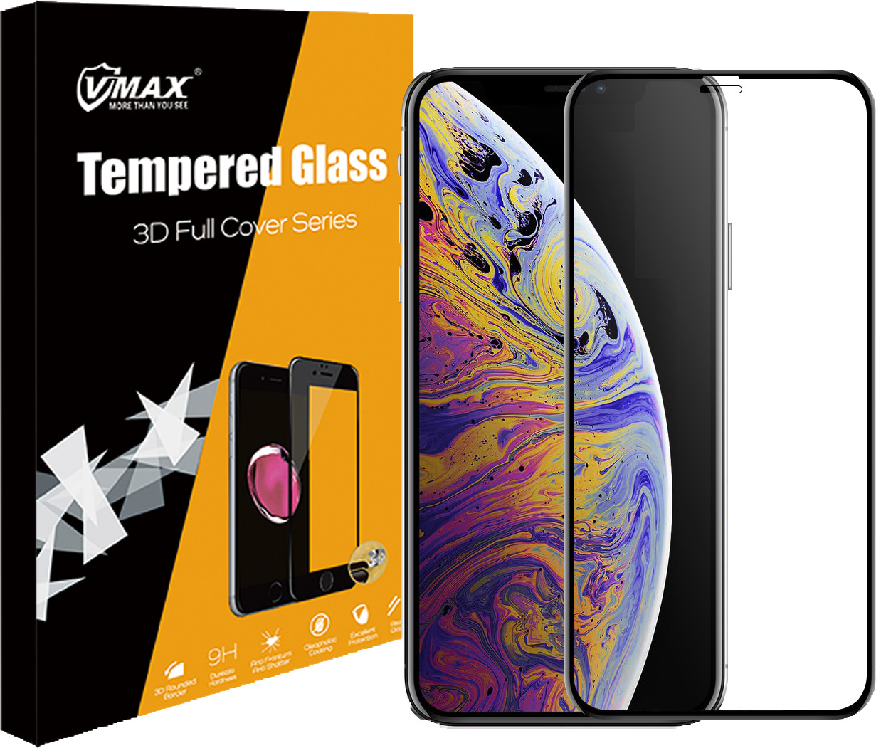 фото Защитное стекло VMAX Full 3D Premium for iPhone X/XS/11 Pro Black