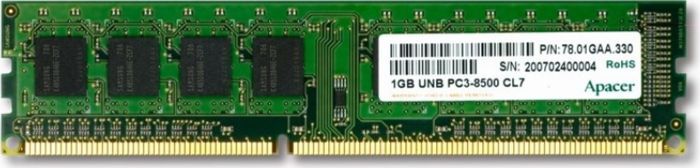 фото Оперативная память Apacer 8GB DDR3 1600 DIMM DL.08G2K.KAM Non-ECC, CL11, 1.5V, AU08GFA60CATBGC, 2R, 512x8