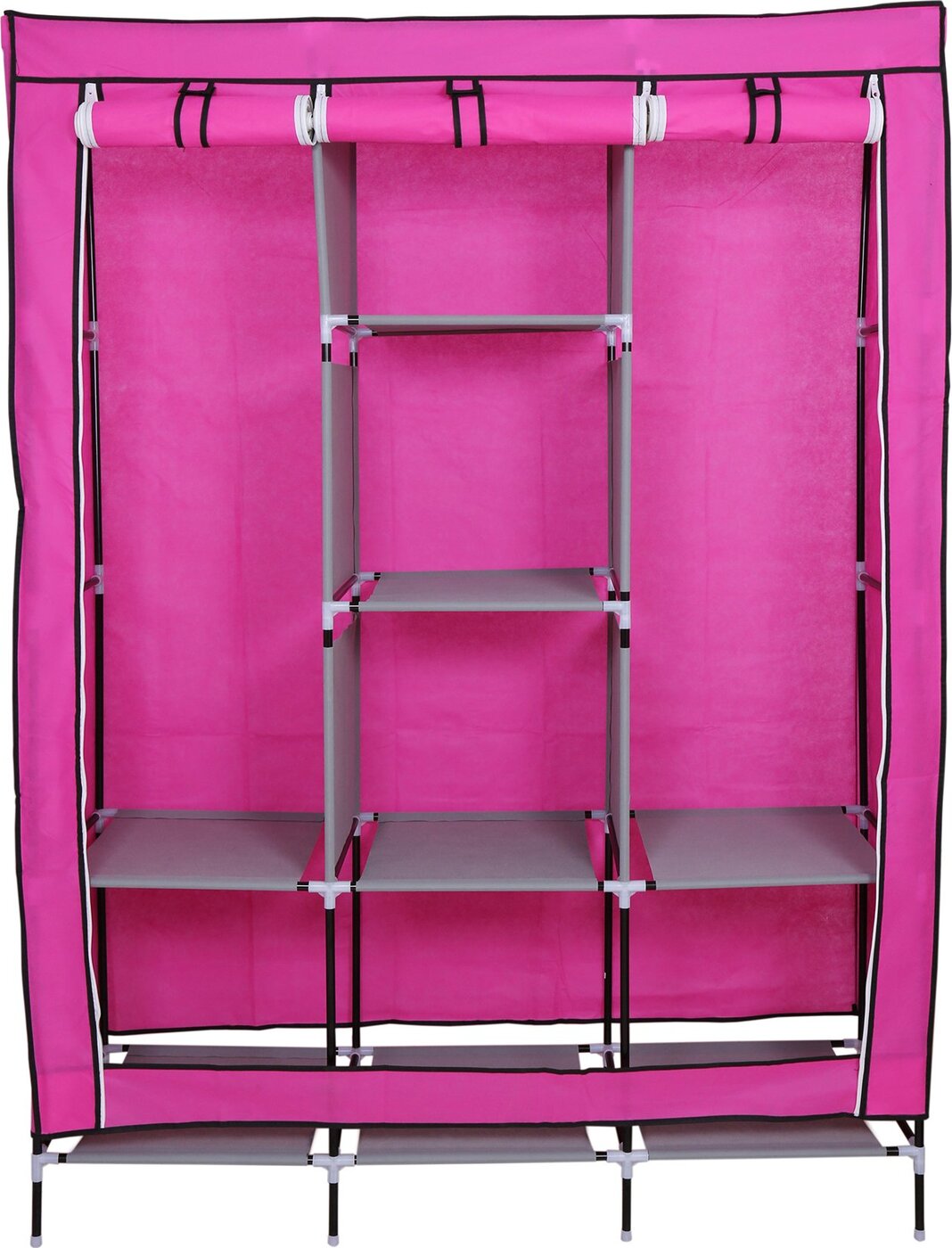 Складной каркасный тканевый шкаф Storage Wardrobe розовый