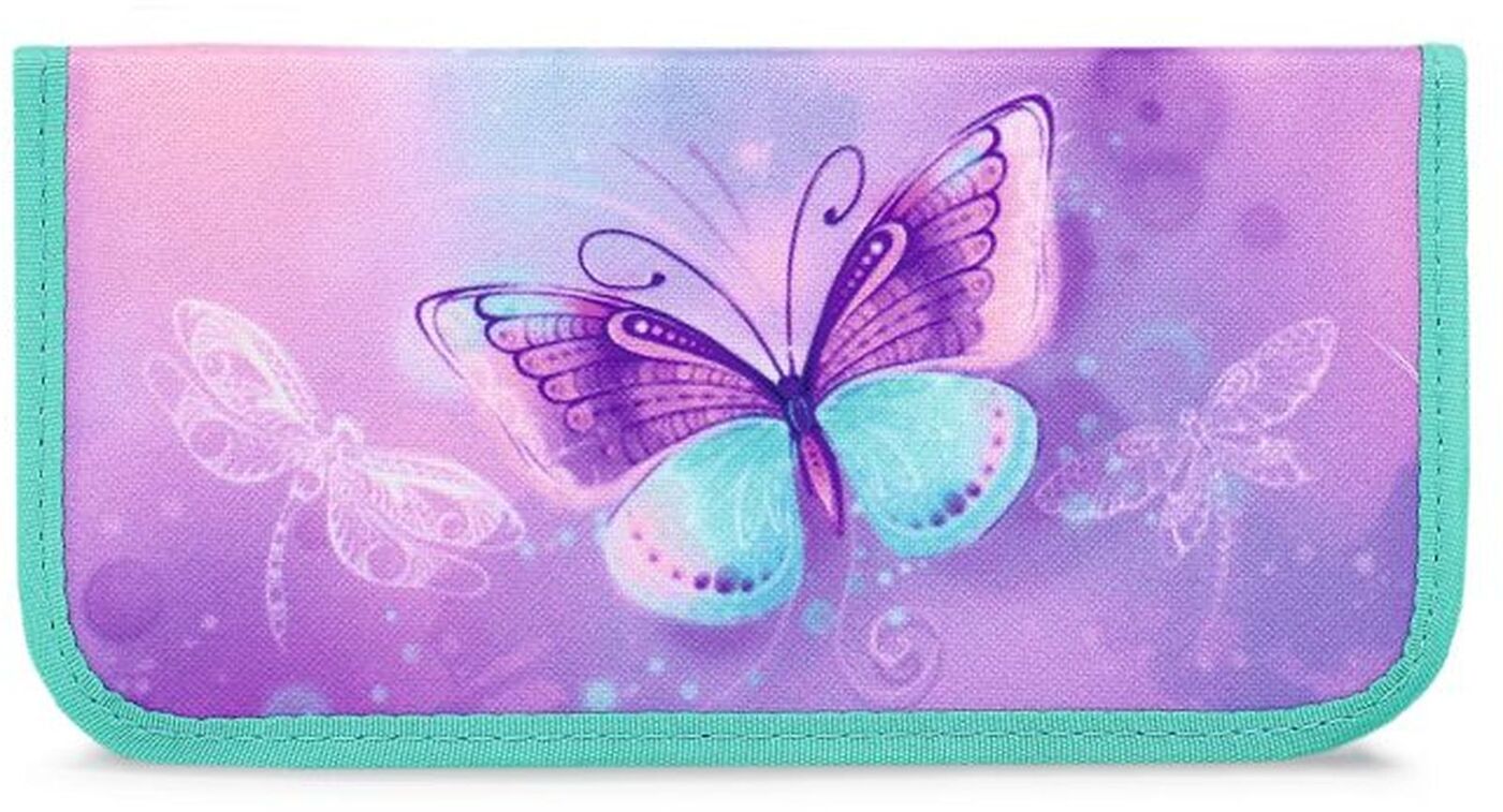 пенал фиолетовый с бабочками