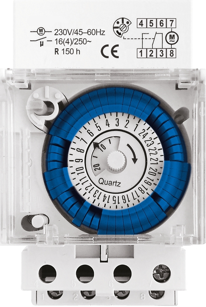 Таймер механический суточный на DIN-рейку 30мин 16А 3680Вт duwi 25805 6