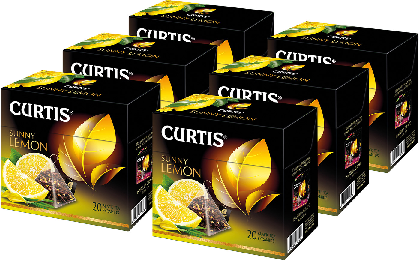 Чай черный в пирамидках CURTIS "Sunny Lemon" 6 упаковок х 20 пирамидок ...