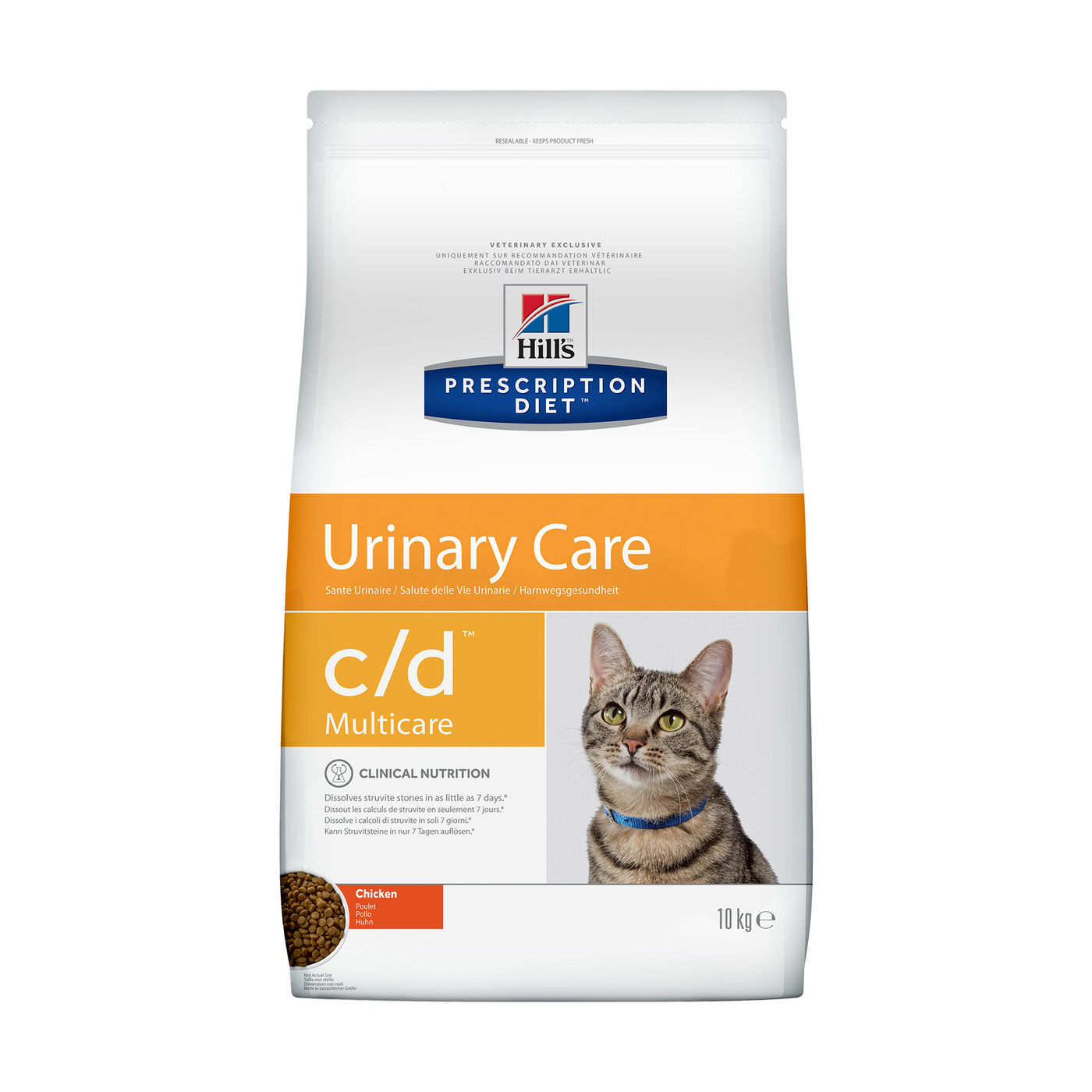 Сухой диетический корм для кошек Hill's Prescription Diet c/d Multicare Urinary Care при профилактике цистита и мочекаменной болезни (мкб), с курицей 10 кг - изображение