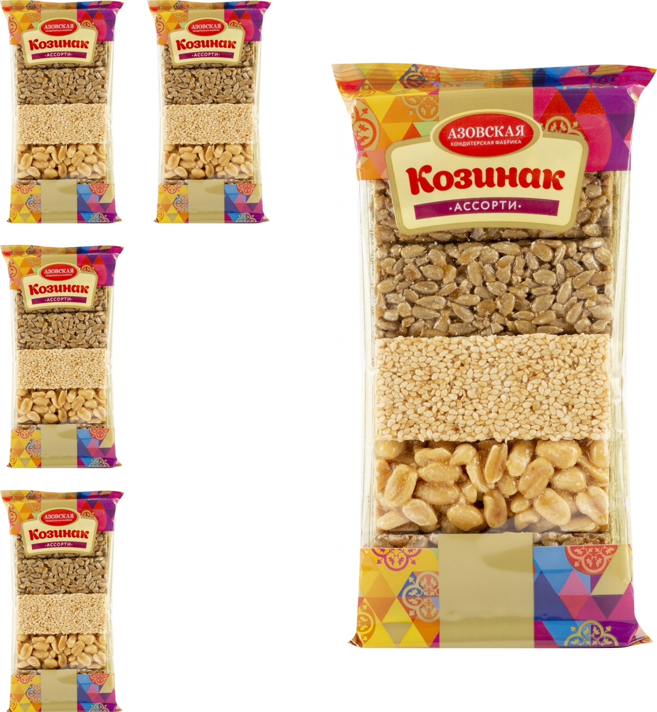 Козинак Азовская Фабрика Ассорти 280 г (комплект из 4 шт) — купить в ...
