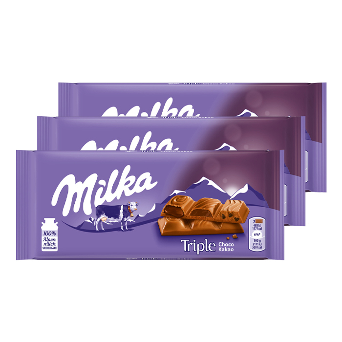 Шоколад Milka трипл Чоко, 90 г