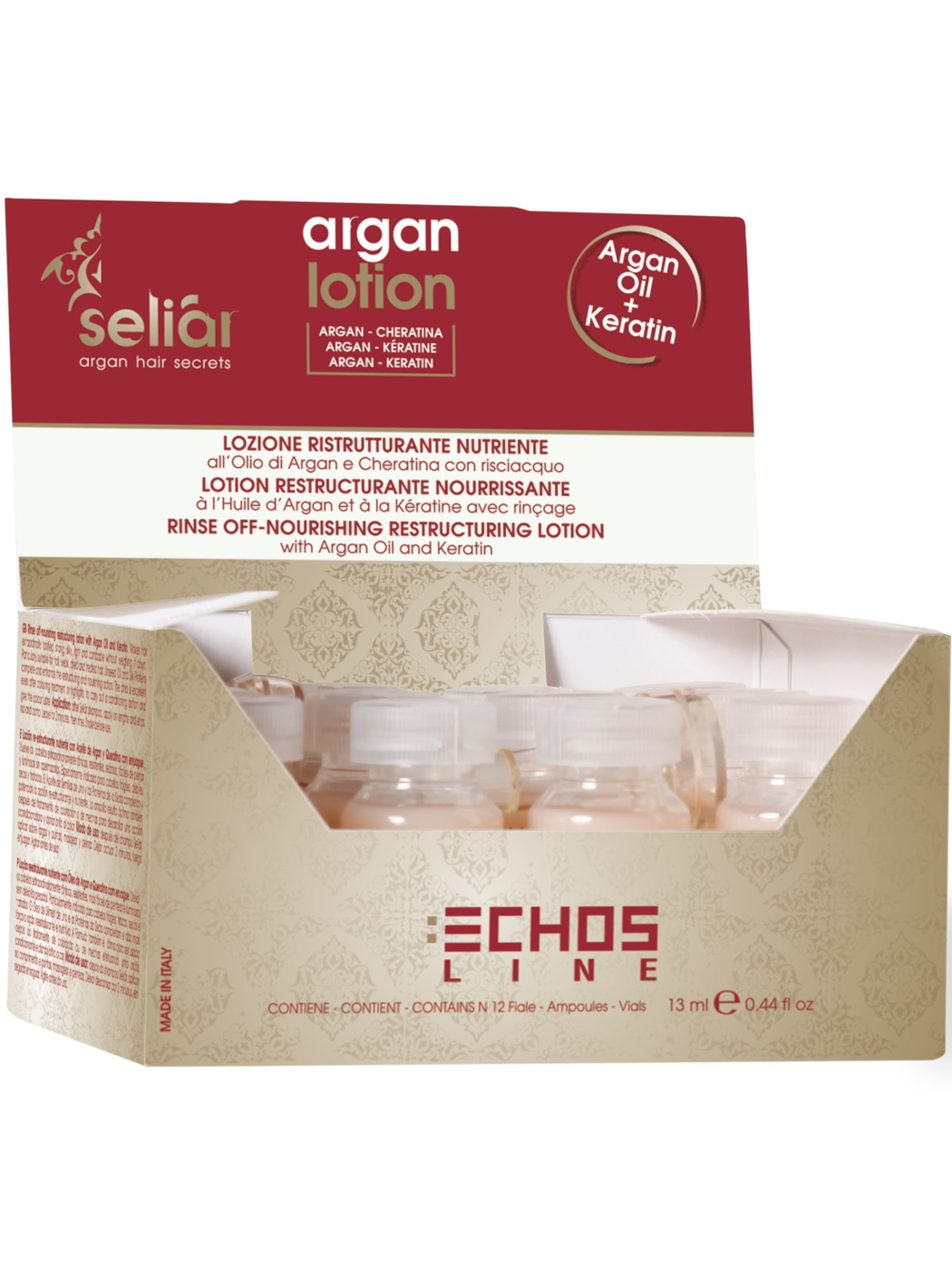 ECHOS LINE Лосьон SELIAR ARGAN для питания волос с аргановым маслом 12*13 мл