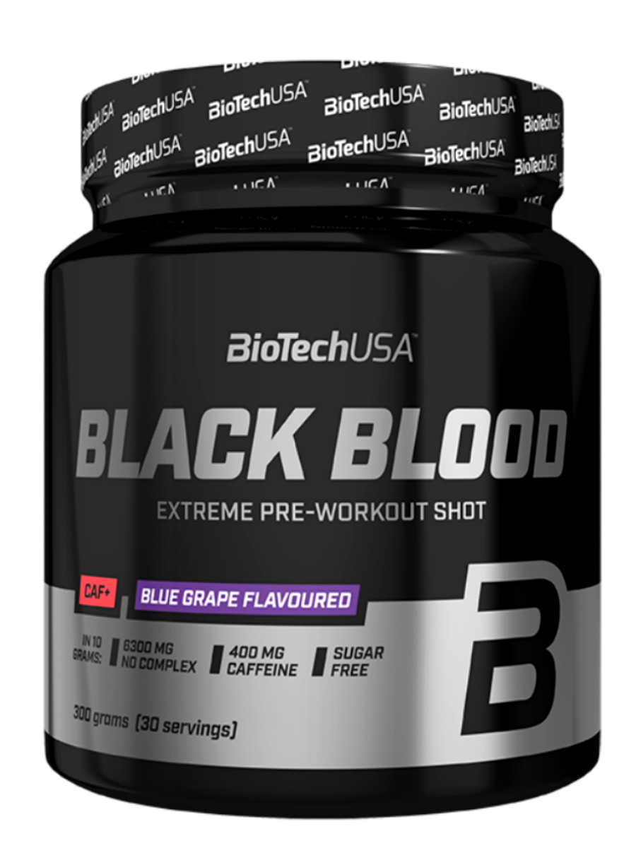 Предтренировочный комплекс BiotechUSA Black Blood CAF+ 300 г голубой виноград