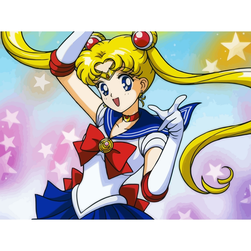 Картина по номерам на холсте Sailor Moon аниме - 4 - купить с доставкой по  выгодным ценам в интернет-магазине OZON (251617261)