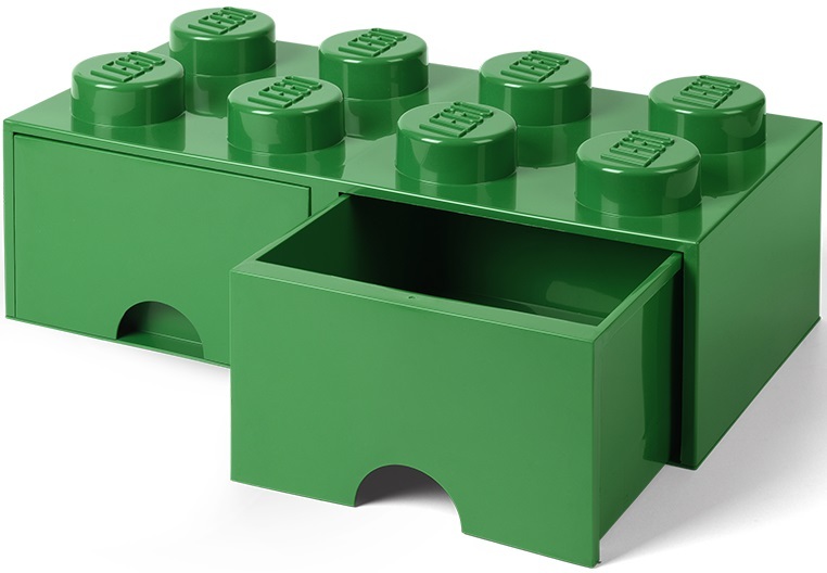 Ящик для игрушек LEGO Система хранения выдвижной 8 темно-зелёный, 9.4 л ...