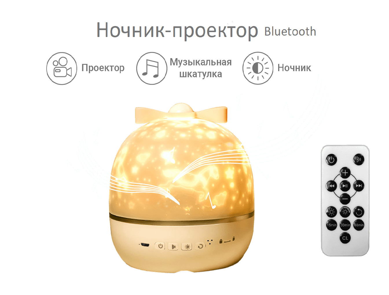 Купить Bluetooth и пультом управления Детский музыкальный Ночник Проектор/  Ночное звездное небо, детский светильник с музыкой со сменными проекциями и  подзарядкой от USB, От порта USB по выгодной цене в интернет-магазине ...