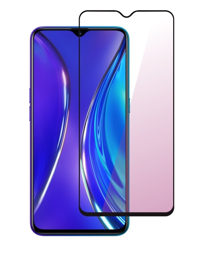 Защитное стекло противоударное для Realme C21 С Черной рамкой