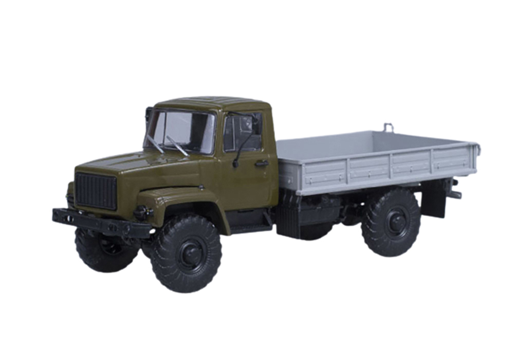 Модель коллекционная Горький 3308 4x4 (двигатель ЗМЗ-513) бортовой (хаки) (светомаскировка на фарах)