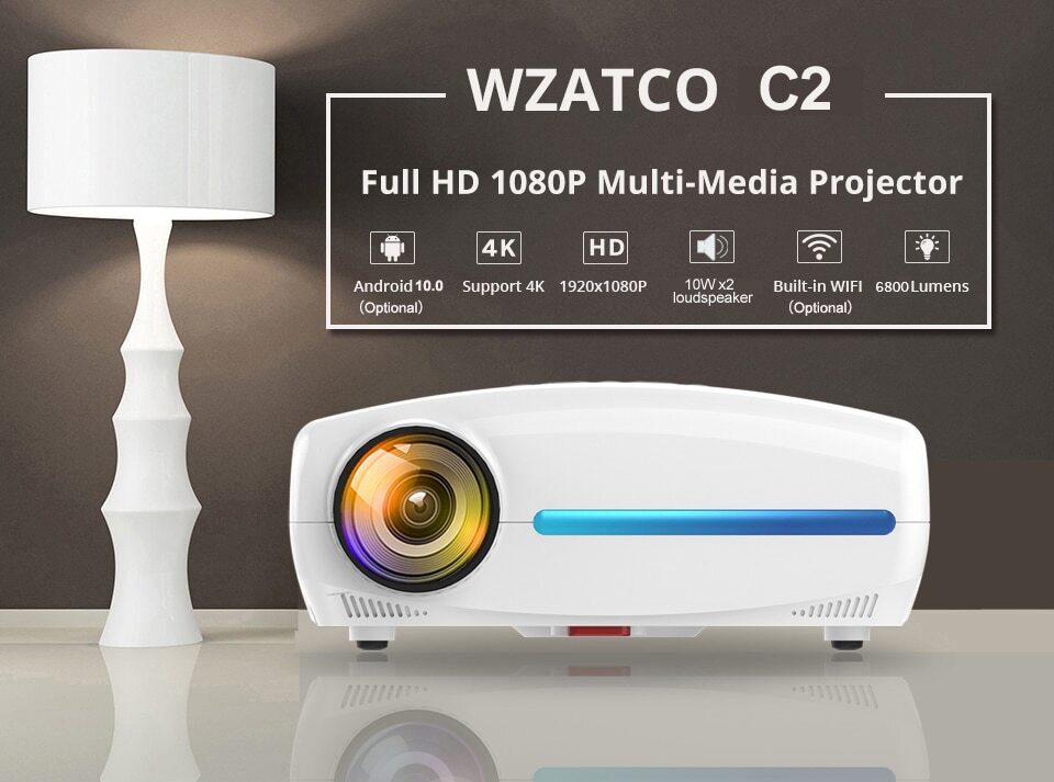 Проектор портативный wi fi. Проектор WZATCO c2. Проектор WZATCO c2 4k Full HD 1080p. Проектор WZATCO c3 Full HD 1080p. Светодиодный проектор WZATCO c3.