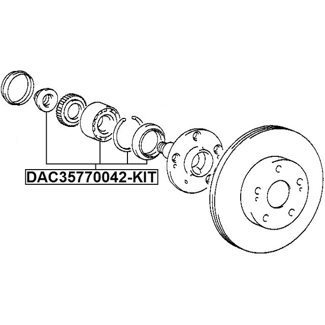 Ступичный подшипник пробокс. Dac3577w3cs80. 0103-Gdj150r FEBEST. 0187kr42 FEBEST. Подшипник FEBEST b17-99dgb