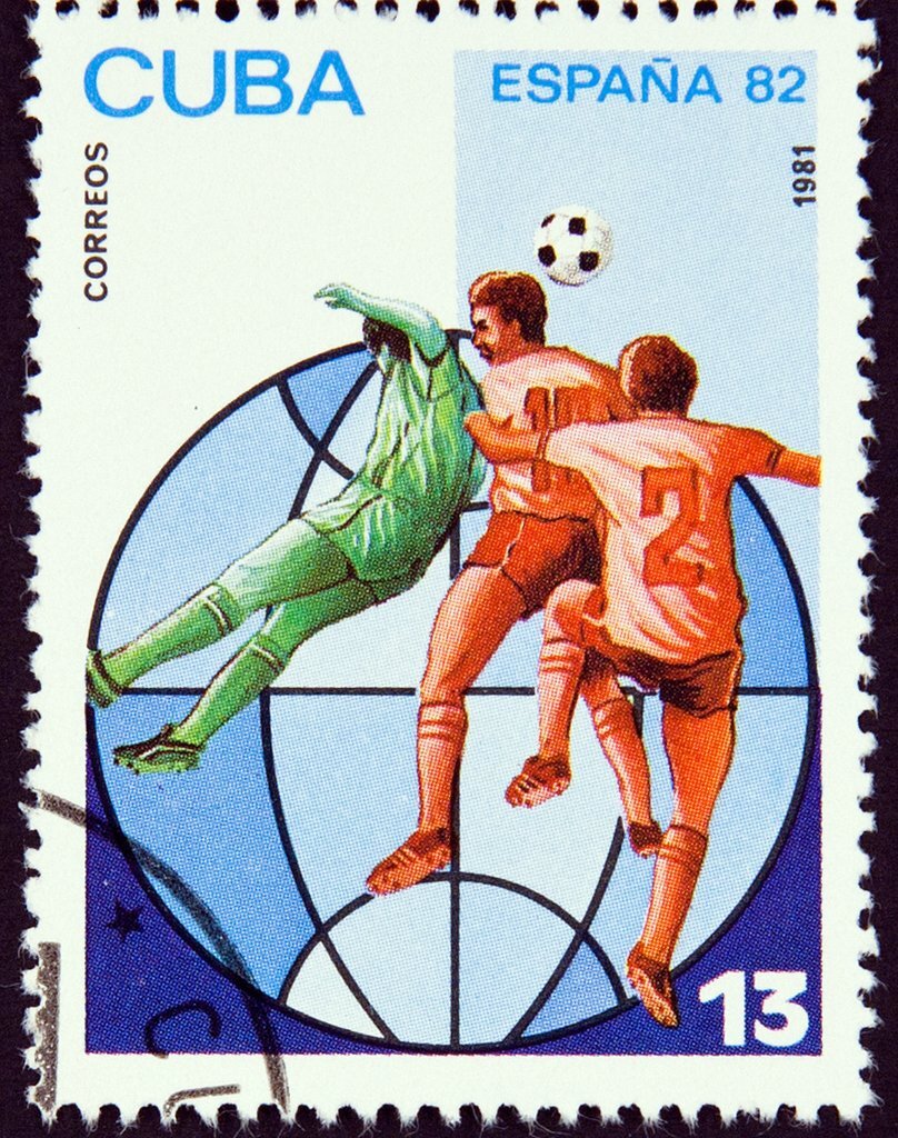 Марки футбол Куба. Почтовые марки Cuba. Марка World Cup Espana 82.