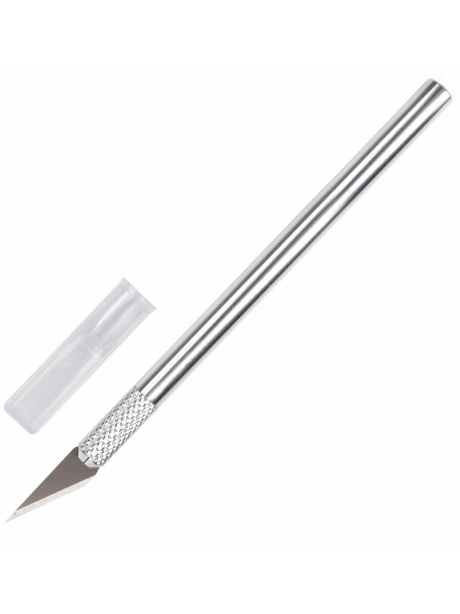 Макетный скальпель, нож модельный, металлический + 6 лезвий, Nicom