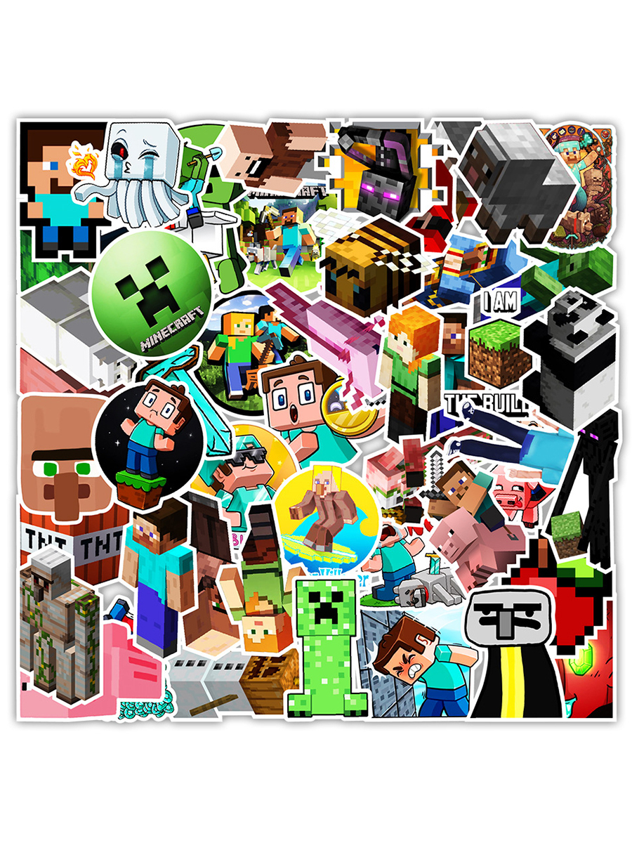 Набор наклеек "Майнкрафт 4.0" 50шт / "Minecraft 4.0" / Стикеры ...