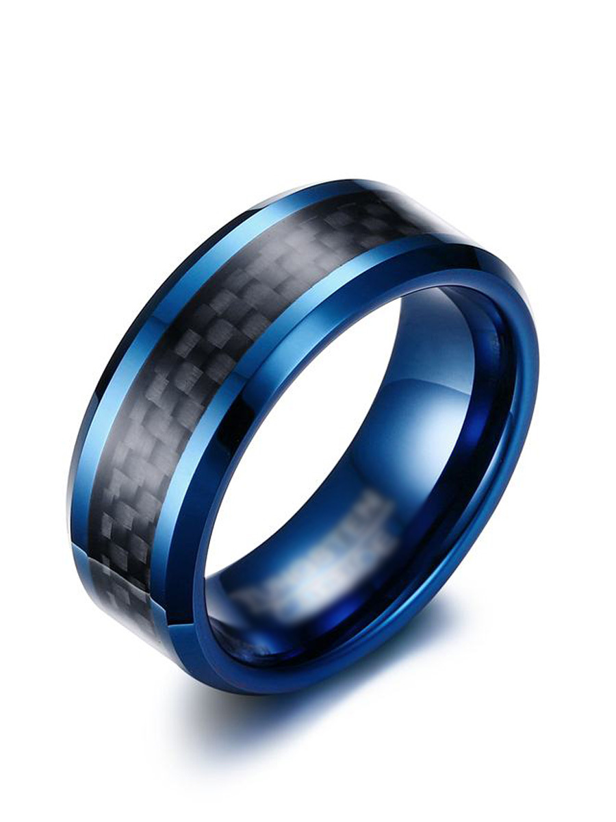 Кольцо Tungsten Carbide синее