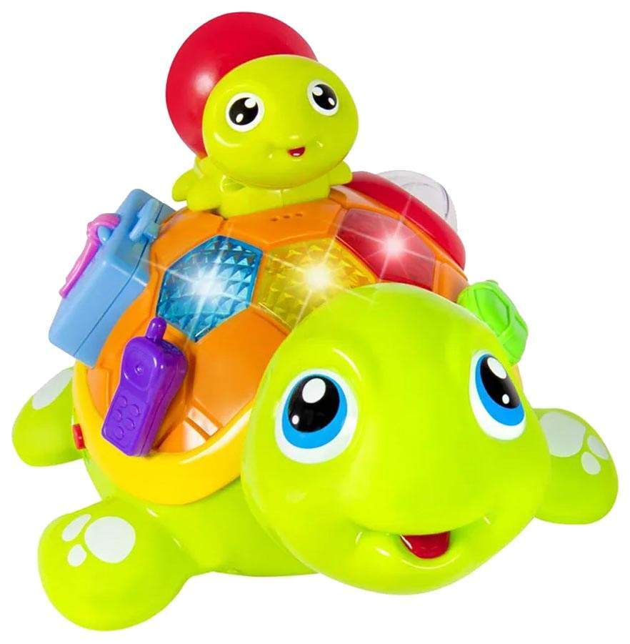 Интерактивная игрушка ЧЕРЕПАХА С МАЛЫШОМ со световыми и звуковыми ...