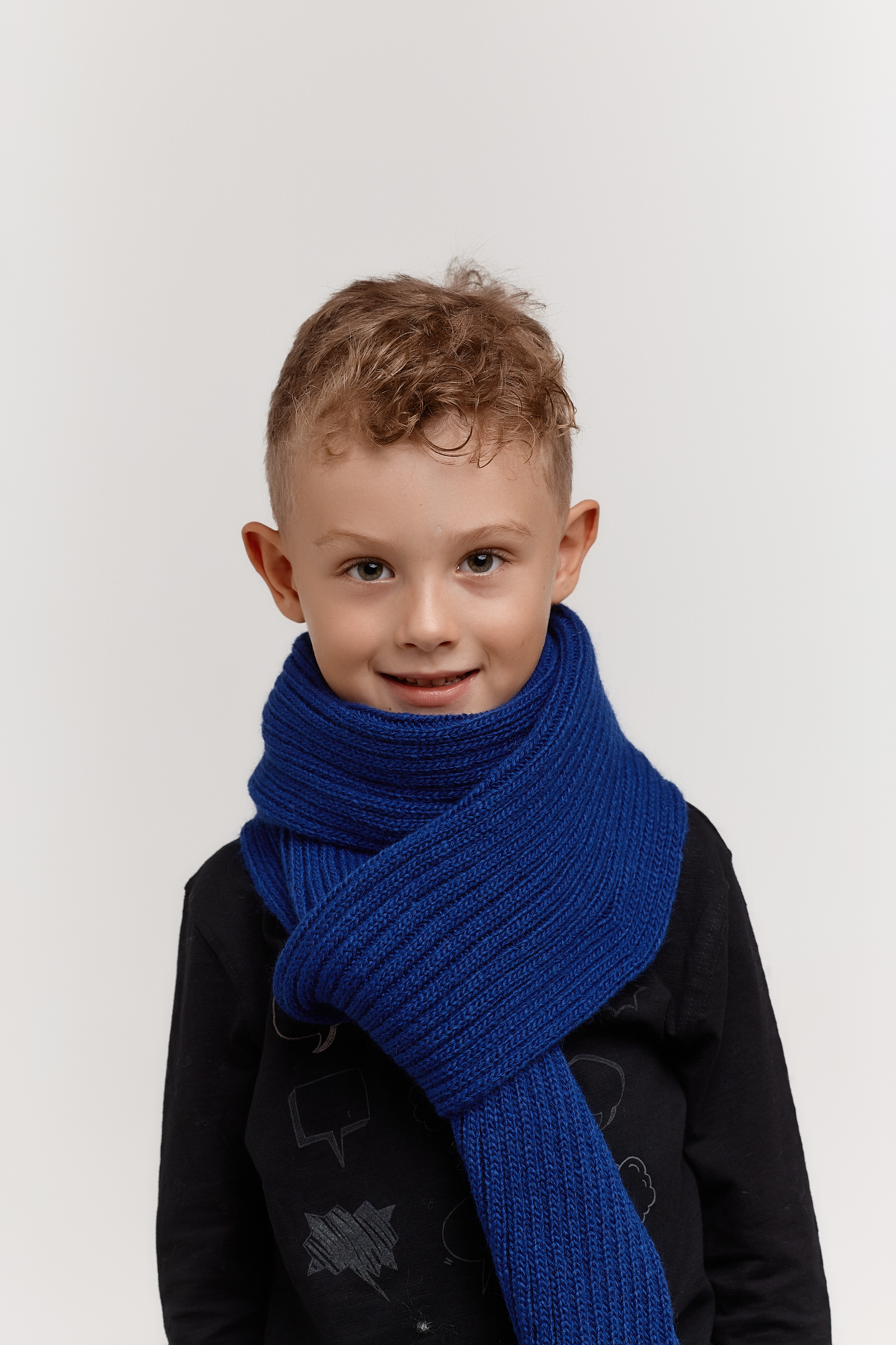 Синий шарф детский