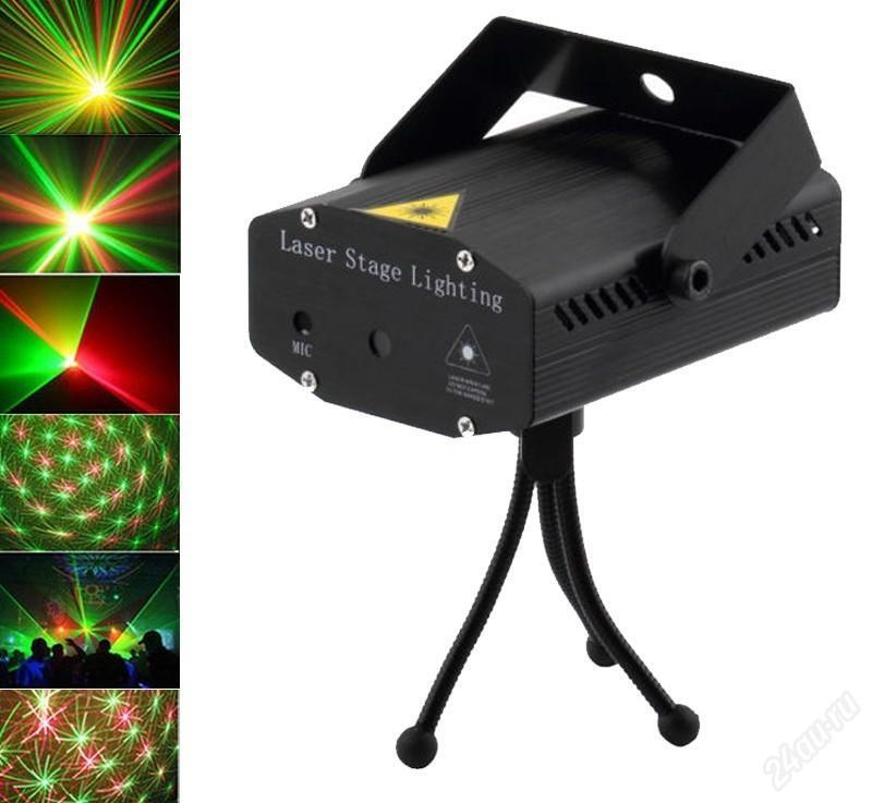 Домашний лазерный проектор светомузыка Laser Stage Lighting Double