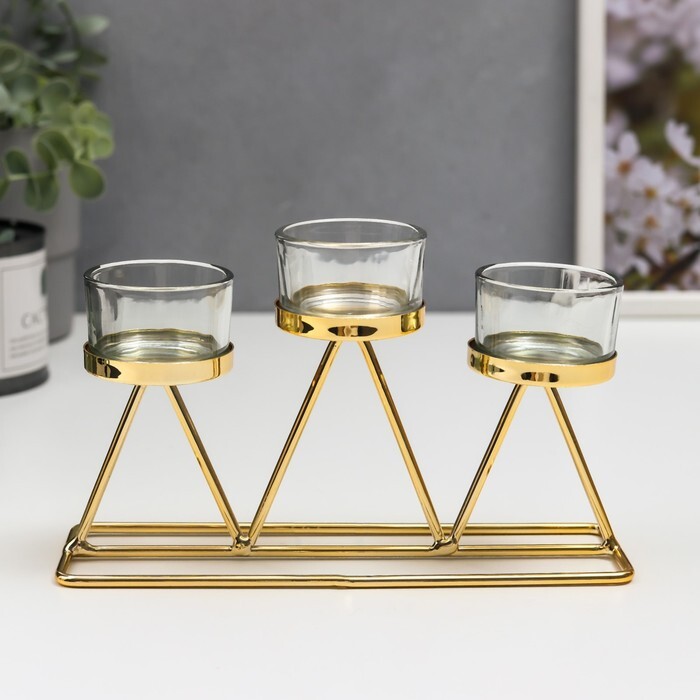 Подсвечник "Треугольники" 20*6*10 см