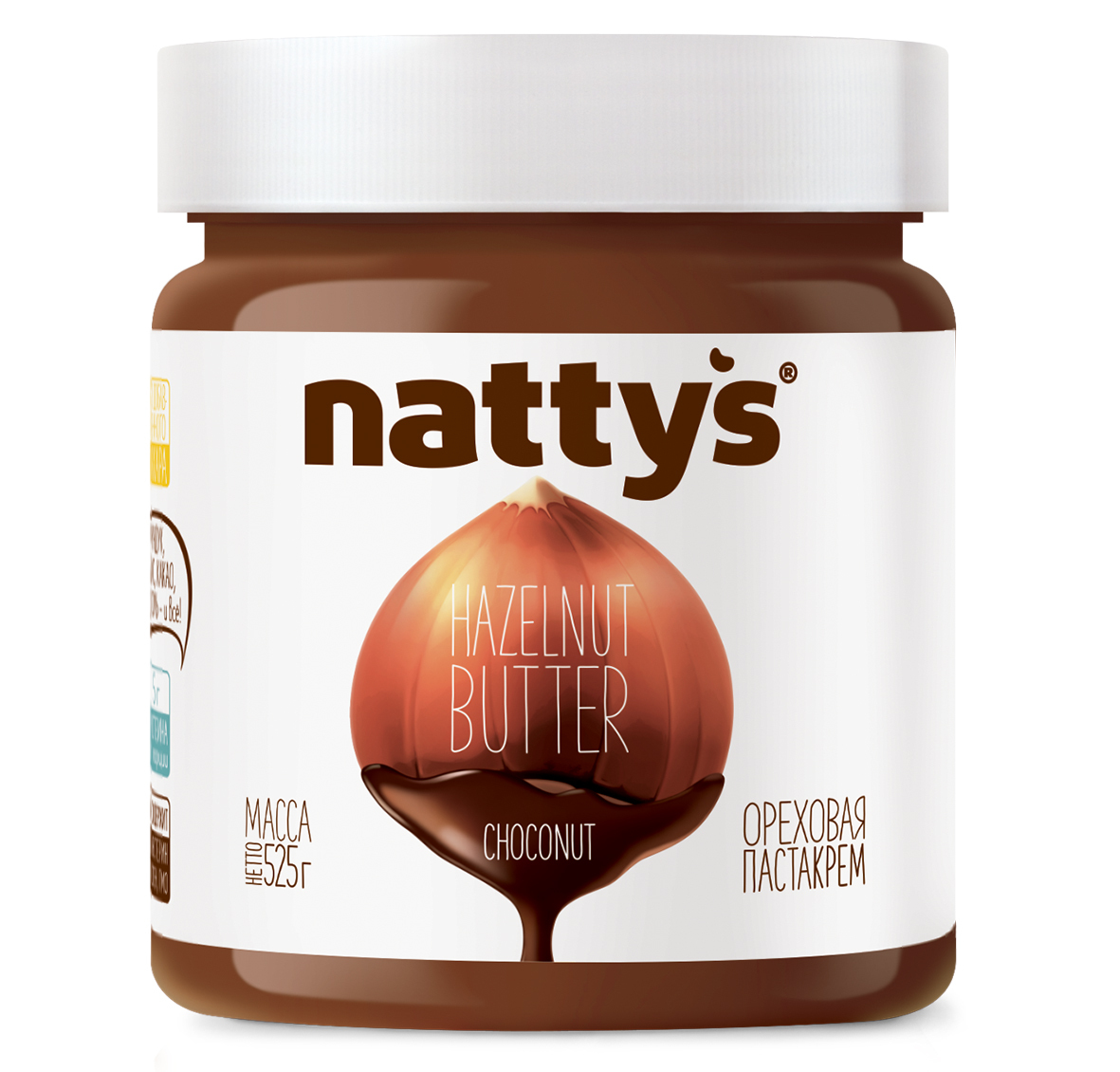 Шоколадная ореховая паста с какао и мёдом Nattys Choconut, 525 г