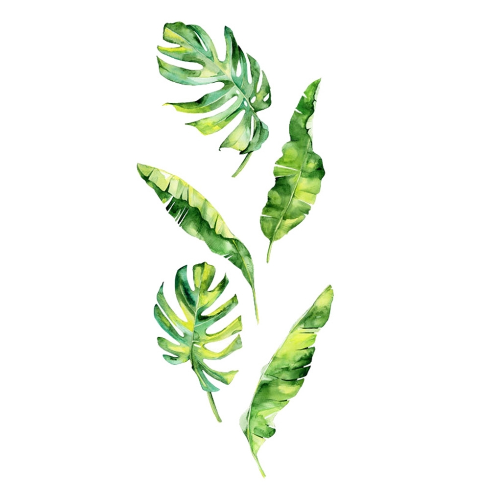 Тропические листья на стене