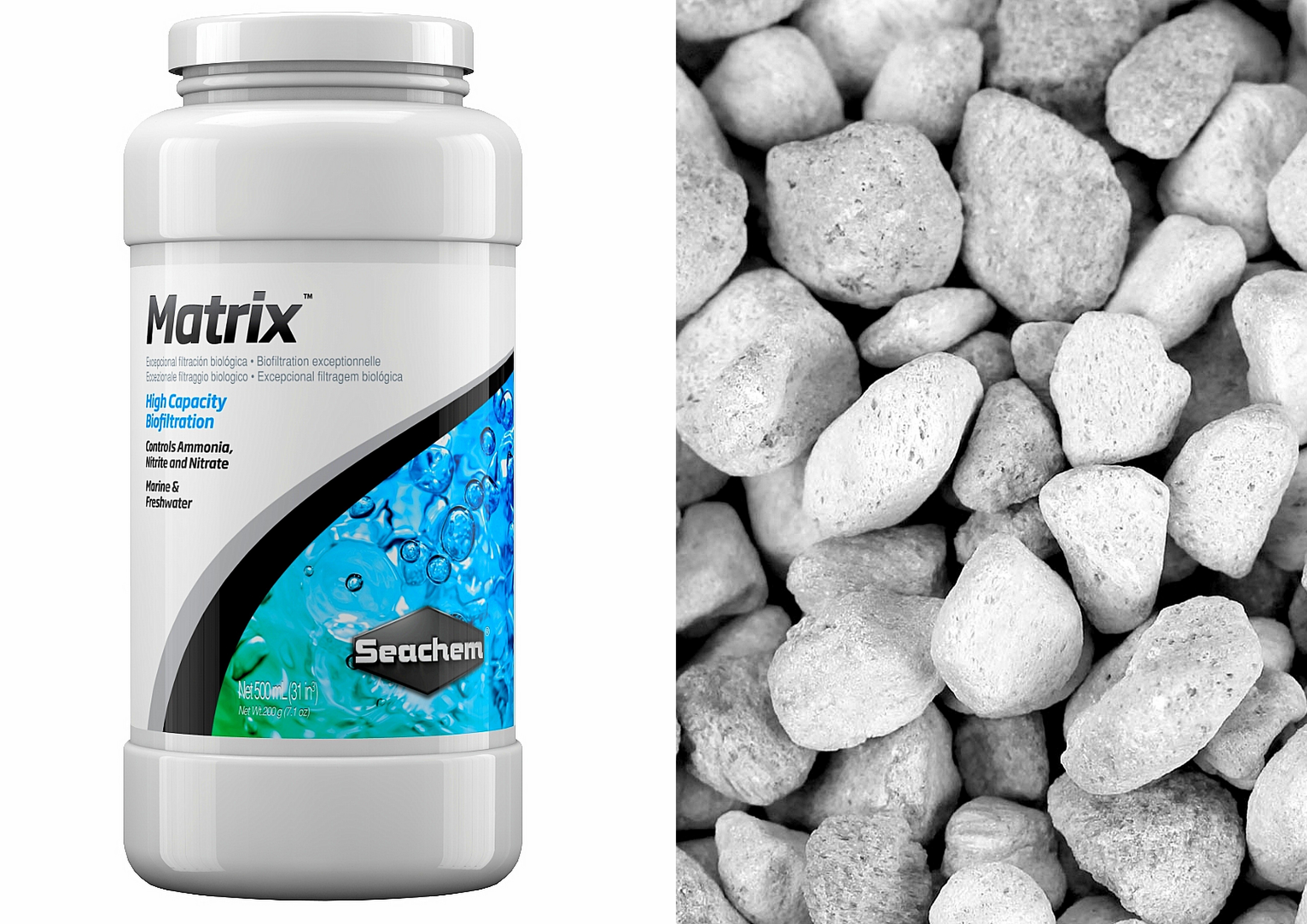 SeachemMatrix500млна400лводы-наполнительдлябиологическойфильтрации,контролируетаммиак,нитритыинитраты