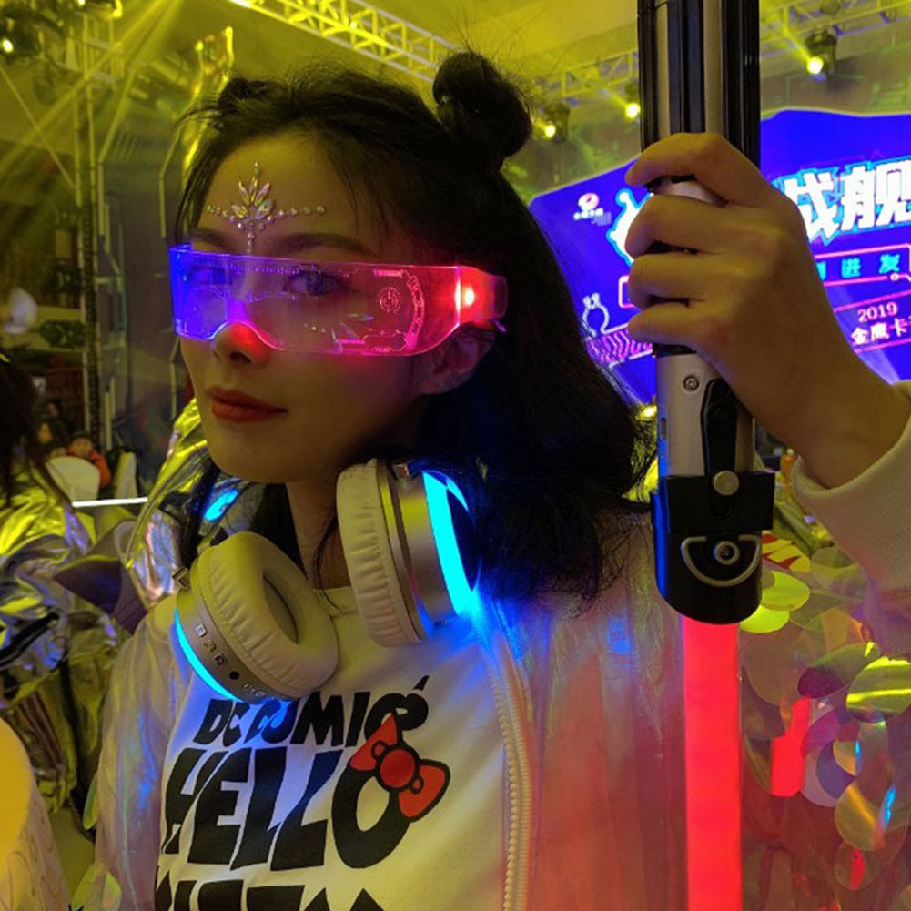 очки cyberpunk светящиеся led светодиодные фото 10