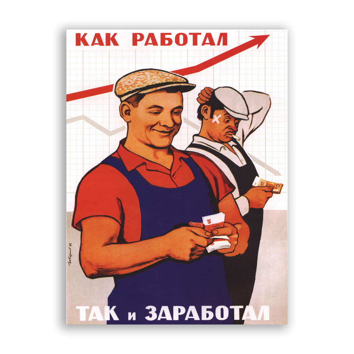Советские плакаты про зарплату