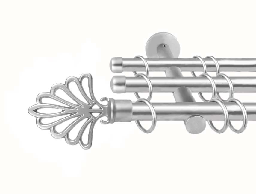 Карниз для штор трехрядный металлический