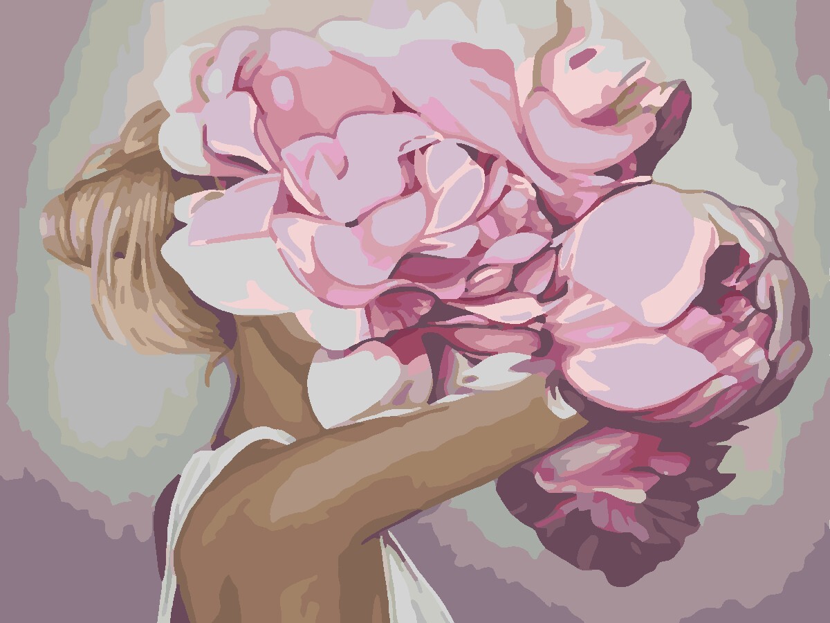 Картина девушка цветок