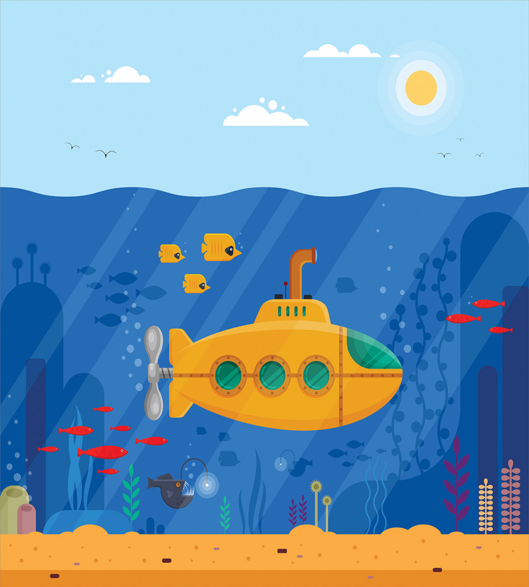 Подводная лодка векторное изображение