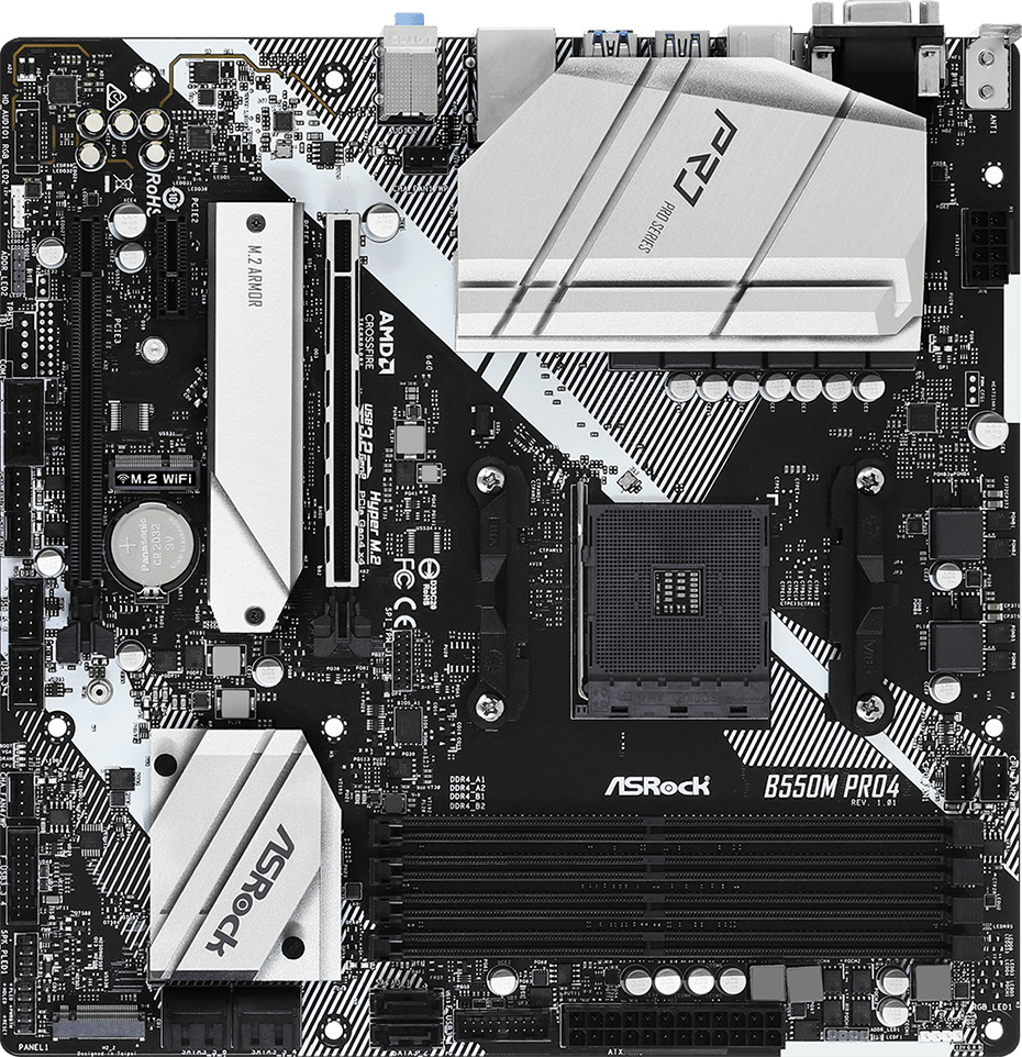 Материнская плата ASRock B550M Pro4, B550M Pro4