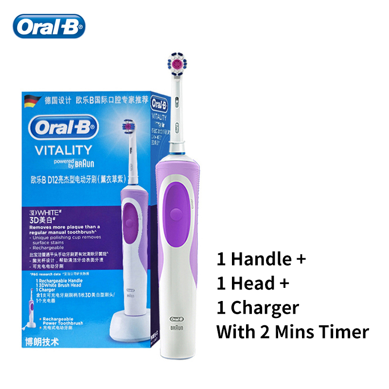 Oral-B Электрическая зубная щетка Oral-B D12 Vitality Электрическая зубная щетка, фиолетовый, сиреневый