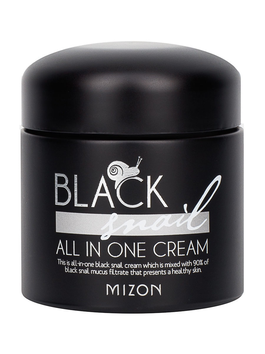 Крем black. Mizon Black Snail. Black Snail all in one Cream.