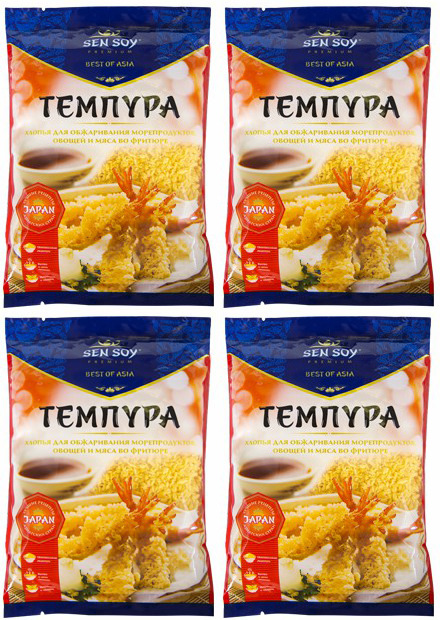 Панировочные хлопья Sen Soy Tempura, комплект: 4 упаковки по 100 г