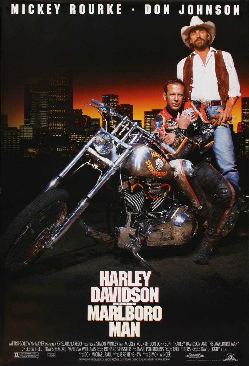 плакат,постерХарлиДэвидсониКовбойМальборо(HarleyDavidsonandtheMarlboroMan,1991г)набумаге,размер42х60см