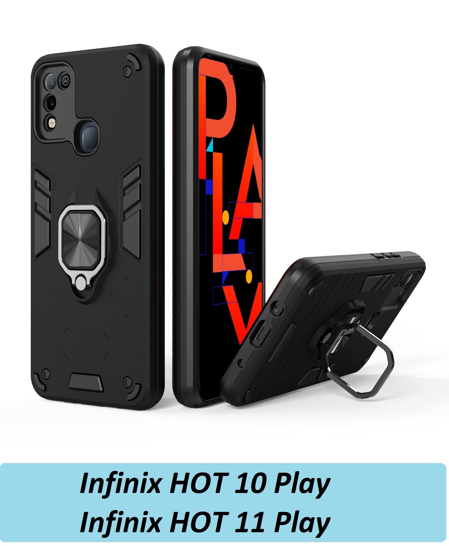 GoodChoice/Чехол противоударный для смартфона Infinix HOT 10 Play/HOT 11  Play / Инфиникс Хот 10 Плей/Хот 11 Плей , трансформируется в подставку,  черный - купить с доставкой по выгодным ценам в интернет-магазине OZON  (693137196)