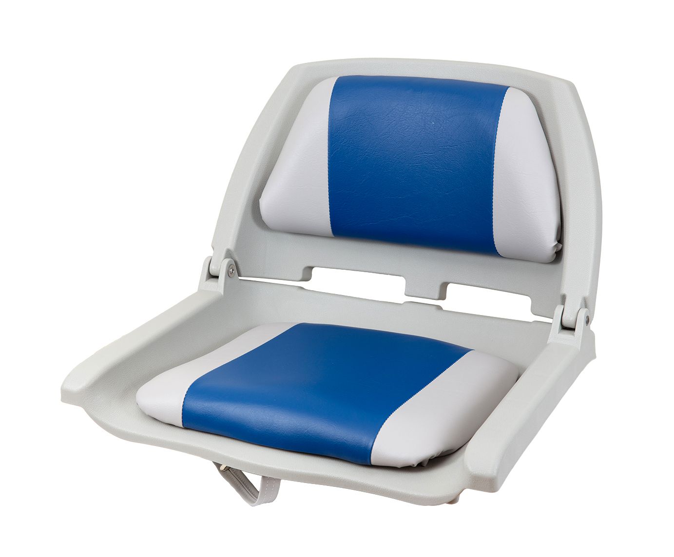 Кресло складное мягкое economy с высокой спинкой двуцветное серый синий 1040661