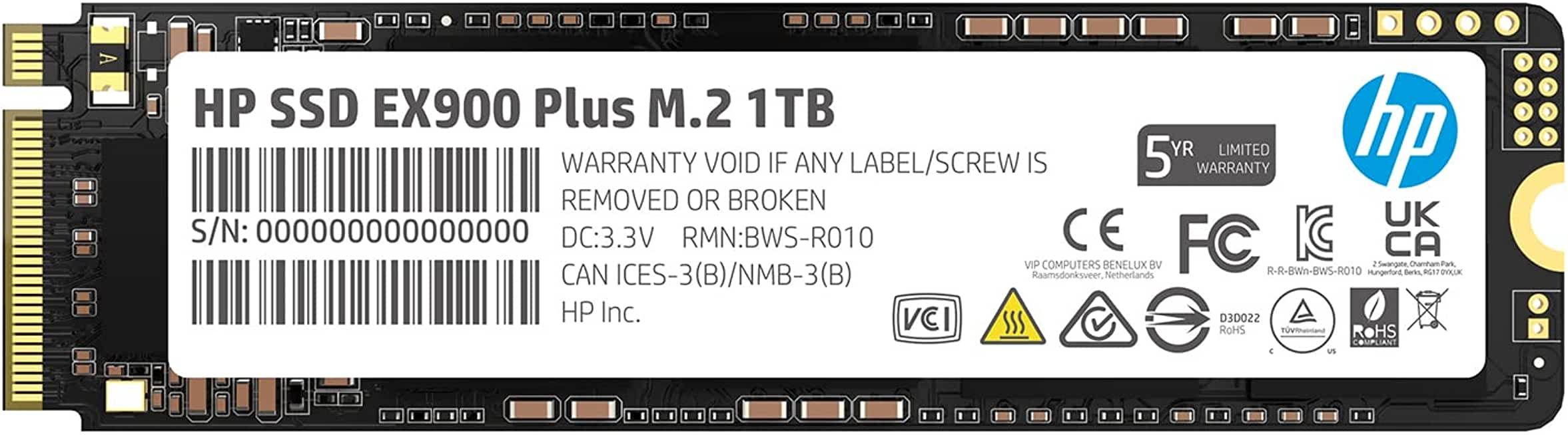 HP 256 ГБ Внутренний SSD-диск EX900 Plus, M.2 2280, PCI-E 3.0, NVMe (35M32AA)