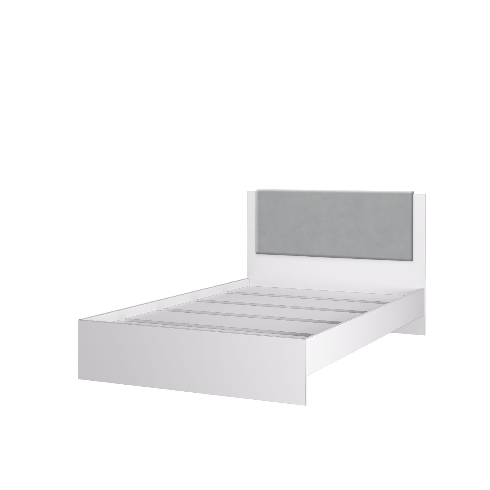 Кровать «акцент №1200м», 1200 × 2000 мм, цвет белый / цемент светлый