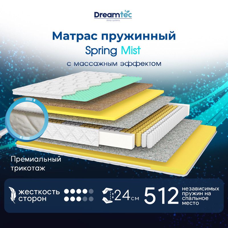 DreamtecМатрасSpringMist,Независимыепружины,160х200см