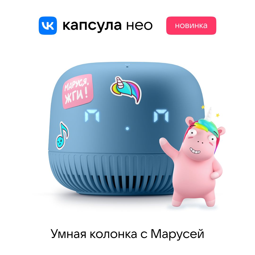 Умная колонка VK Капсула Нео с голосовым помощником Марусей - купить по  доступным ценам в интернет-магазине OZON (793305596)