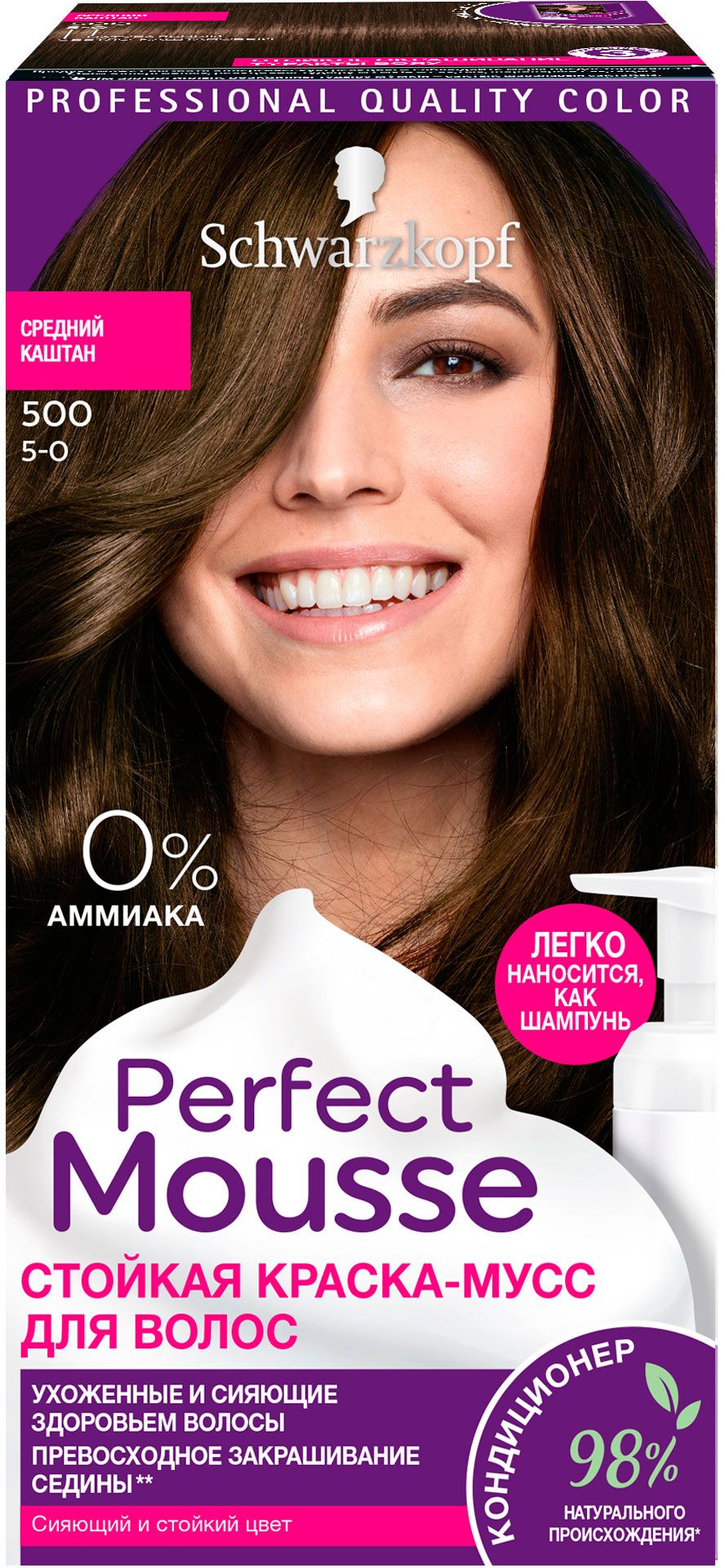 Черный каштан краска мусс для волос schwarzkopf perfect mousse 300