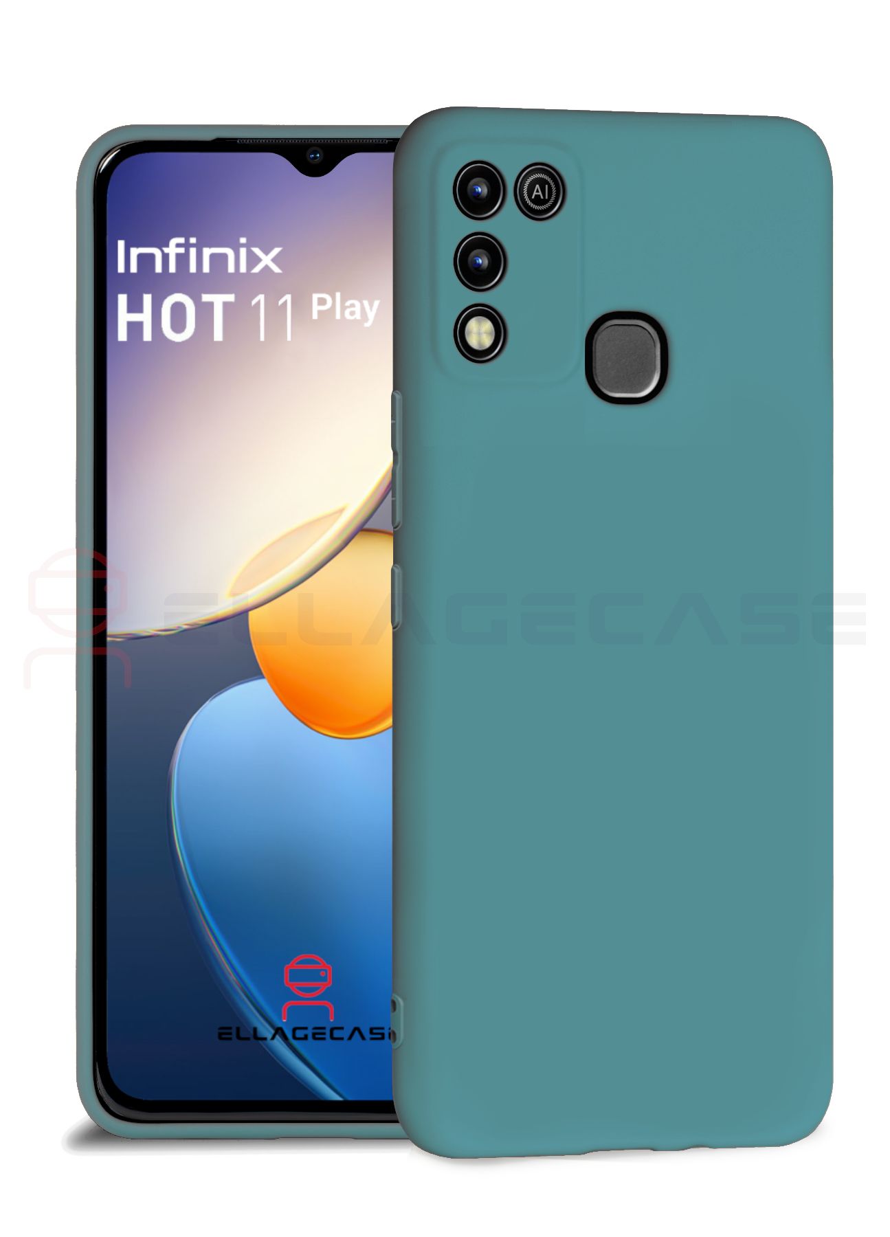 Силиконовый чехол для Infinix HOT 11 Play (Инфиникс) ELLAGECASE матовый,  Зеленый - купить с доставкой по выгодным ценам в интернет-магазине OZON  (796339072)