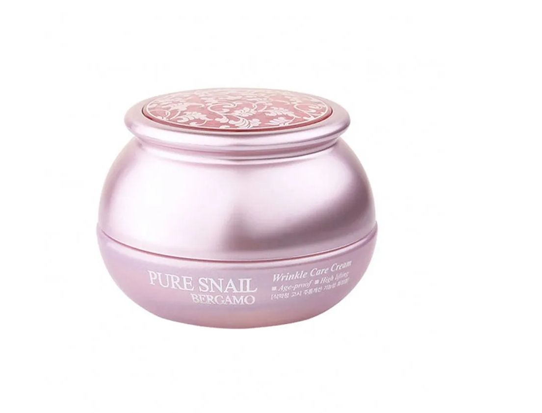 Yerma snail anti aging care cream. Крем для лица Pure Snail Wrinkle Care Cream 50ml (Bergamo).