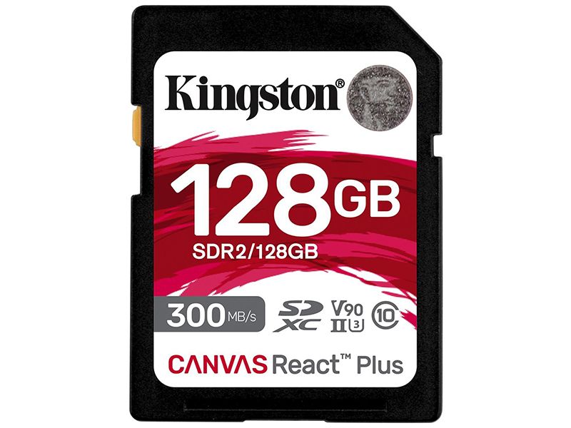 Картапамяти128Gb-KingstonSDXCUHS-II300R/260WU3V90CanvasReactPlusSDR2/128GB